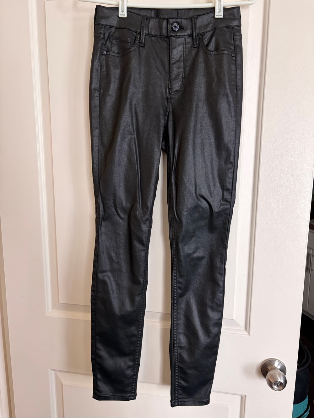 WHBM Black Coated Skinny Jeans - Worn Once
